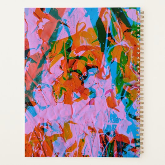 Abstract art mixed media acrilyc painting planner (Achterkant)