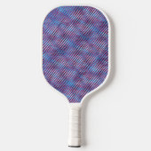Abstract Art Modern Blue & Red Moiré-effect Aangep Pickleball Paddle (Achterkant)