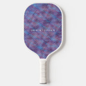Abstract Art Modern Blue & Red Moiré-effect Aangep Pickleball Paddle (Voorkant)