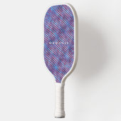 Abstract Art Modern Blue & Red Moiré-effect Aangep Pickleball Paddle (Links)