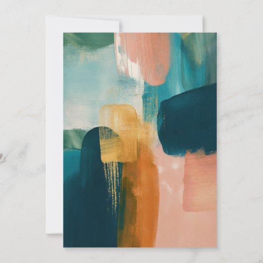 Abstract Art Modern Painting Unique Wedding Save The Date (Achterkant)