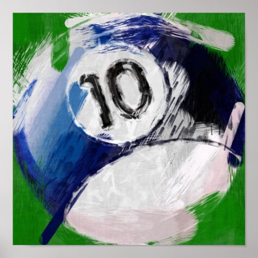 Abstract Art Number 10 Billiards Ball Poster (Voorkant)