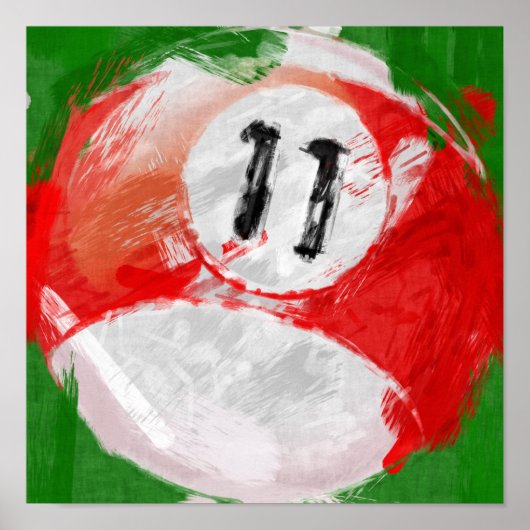 Abstract Art Number 11 Billiards Ball Poster (Voorkant)