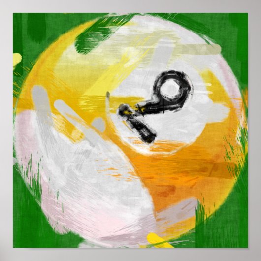 Abstract Art Number 9 Billiards Ball Poster (Voorkant)