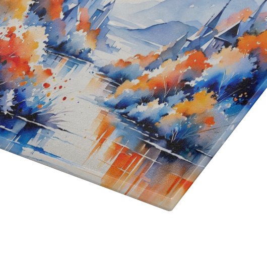 Abstract Art Orange and Blue Sea View Landscape  Snijplank (Hoek)