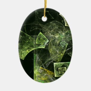 Abstract Art Oval Ornament met verdraaide balans