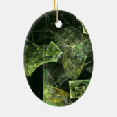 Abstract Art Oval Ornament met verdraaide balans (Achterkant)