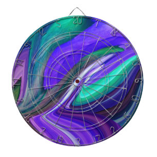 Abstract Art Paars N Blauwgroen leder Dartbord