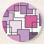 Abstract Art Paars Square Zandsteen Onderzetter (Voorkant)