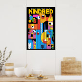 Abstract Art Poster Kindred 1995 Exhibition Print (Keuken)