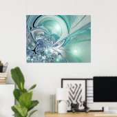 Abstract Art Poster Tweekleurig Blauw Glas (Thuiskantoor)