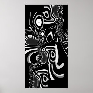 Abstract Art Poster Ultra Modern Black White 2