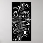 Abstract Art Poster Ultra Modern Black White 3 (Voorkant)