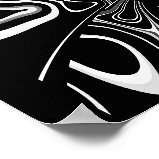 Abstract Art Poster Ultra Modern Black White 3 (Hoek)