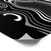 Abstract Art Poster Ultra Modern Zwart Wit 2 (Hoek)