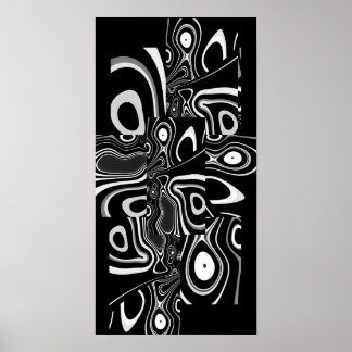 Abstract Art Poster Ultra Modern Zwart Wit 3