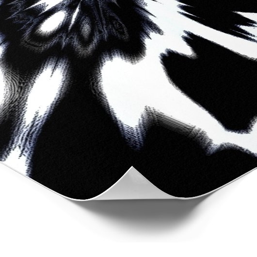 Abstract Art Poster Wild Over Black White (Hoek)