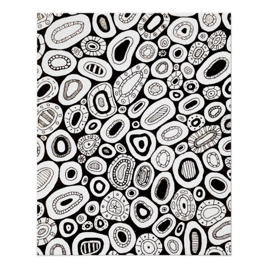 Abstract Art Random Blobby Shapes Perfect Poster (Voorkant)