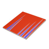 Abstract Art Red Blue White-minimalisme Tegeltje (Zijkant)