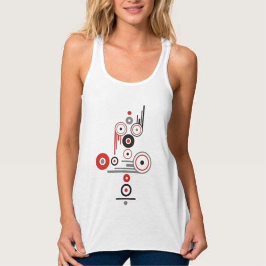 Abstract ART - Ringbandstrips voor Stippen Tanktop (Voorkant)
