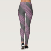 Abstract Art Roze Koraal Charcoal Grijs Leggings (Achterkant)