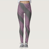 Abstract Art Roze Koraal Charcoal Grijs Leggings (Voorkant)