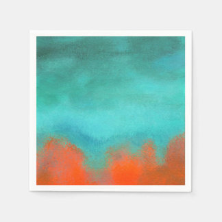 Abstract Art Sky Fire Lava Coral Turquoise Orange Servetten