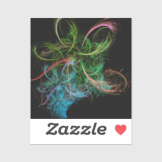 Abstract Art Space Flowers Sticker