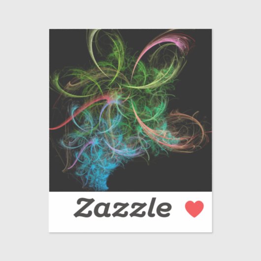 Abstract Art Space Flowers Sticker (Vel)