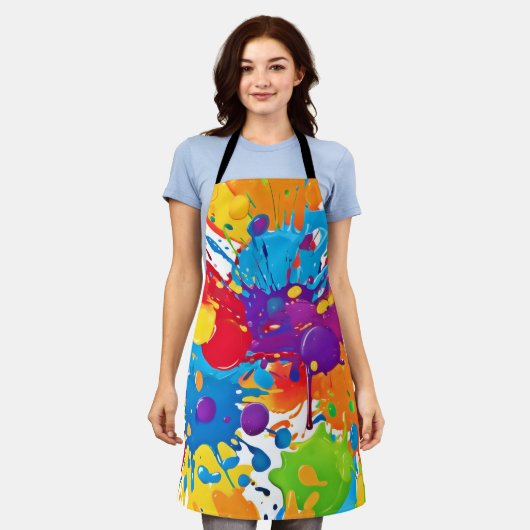 Abstract Art Splash Schort (Gedragen)