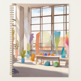 Abstract Art Studio | Bright Airy Watercolor Planner