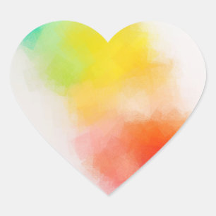 Abstract Art Template Colorful Pink Red Yellow Hart Sticker