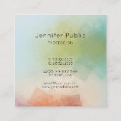 Abstract Art Trendy Modern Typography Square Vierkante Visitekaartje (Achterkant)