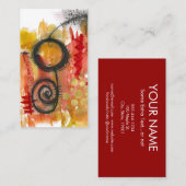 Abstract Art Visitekaartjes - Rood Goud Zwart Wit (Voorkant / Achterkant)