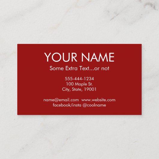 Abstract Art Visitekaartjes - Rood Goud Zwart Wit (Achterkant)