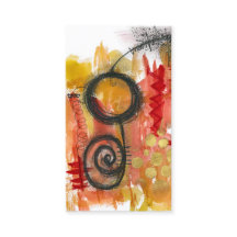 Abstract Art Visitekaartjes - Rood Goud Zwart Wit