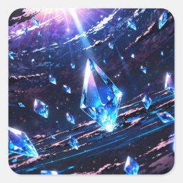 Abstract art with gemstones vierkante sticker