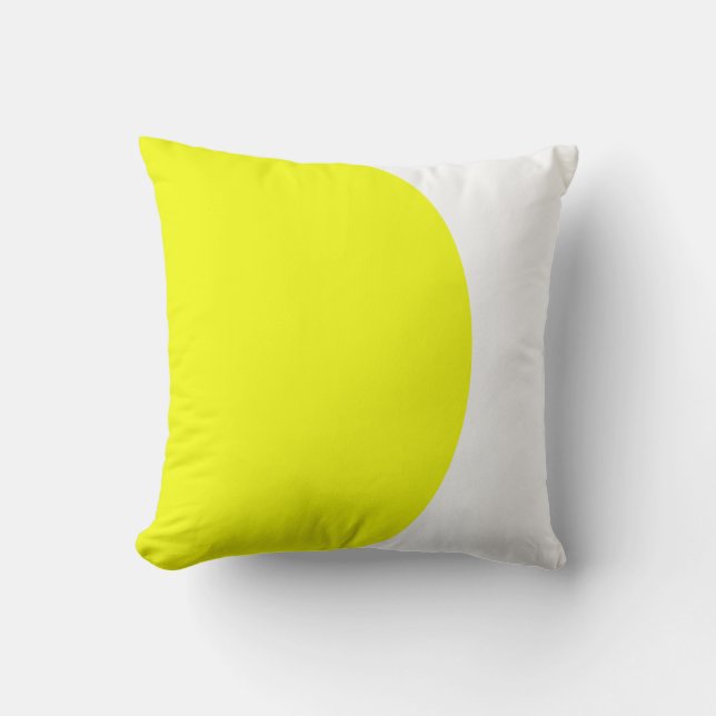 Abstract Art Yellow White Cushion Sierkussen (Voorkant)