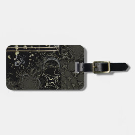 Abstract Art Zwart Bagagelabel