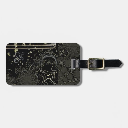 Abstract Art Zwart Bagagelabel (Voorkant horizontaal)