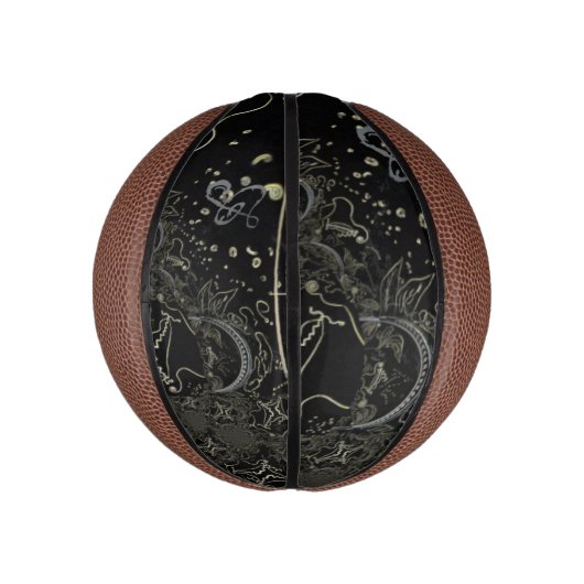 Abstract Art Zwart Basketbal (Verticaal)