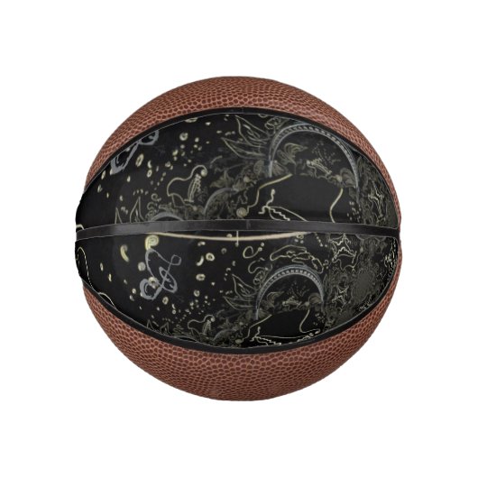 Abstract Art Zwart Basketbal (Voorkant)