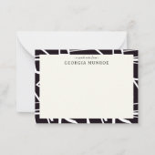 Abstract Art Zwart Wit Gepersonaliseerd Briefpapie Notitiekaartje (Voorkant)