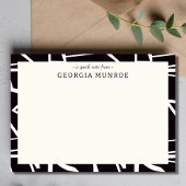 Abstract Art Zwart Wit Gepersonaliseerd Briefpapie Notitiekaartje