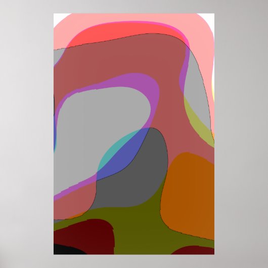 Abstract artikel 812 - rood en geel poster (Voorkant)