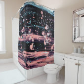 Abstract artistic dark grey and pink background wi douchegordijn (In situ)