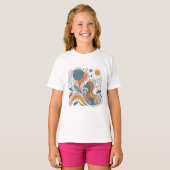 Abstract Artistic Girl Face Illustration T-Shirt (Voorkant volledig)