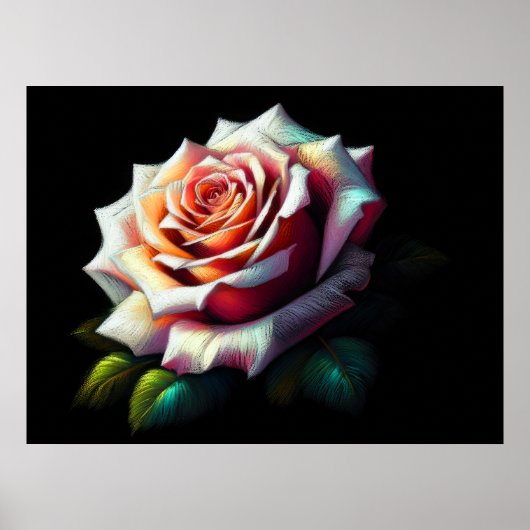 Abstract Artistic Pink Rose Poster (Voorkant)