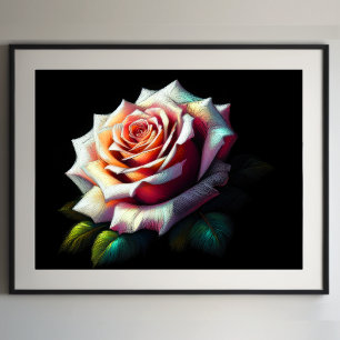 Abstract Artistic Pink Rose Poster