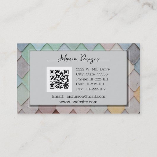 Abstract Artistic Tiled  Visitekaartje (Achterkant)